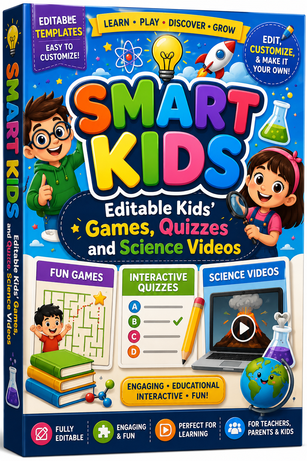 SmartKids Editable Learning Bundle: Games, Quizzes & Science Videos - Digital guide