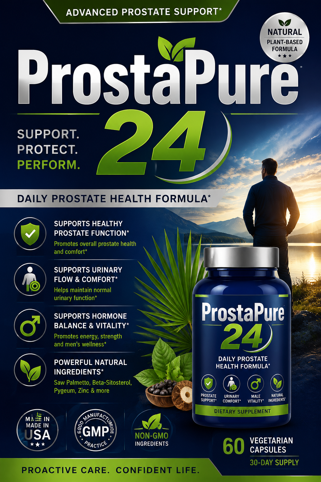 ProstaPure 24: Daily Prostate Support for Men’s Health & Vitality - Men's Daily Prostate Support