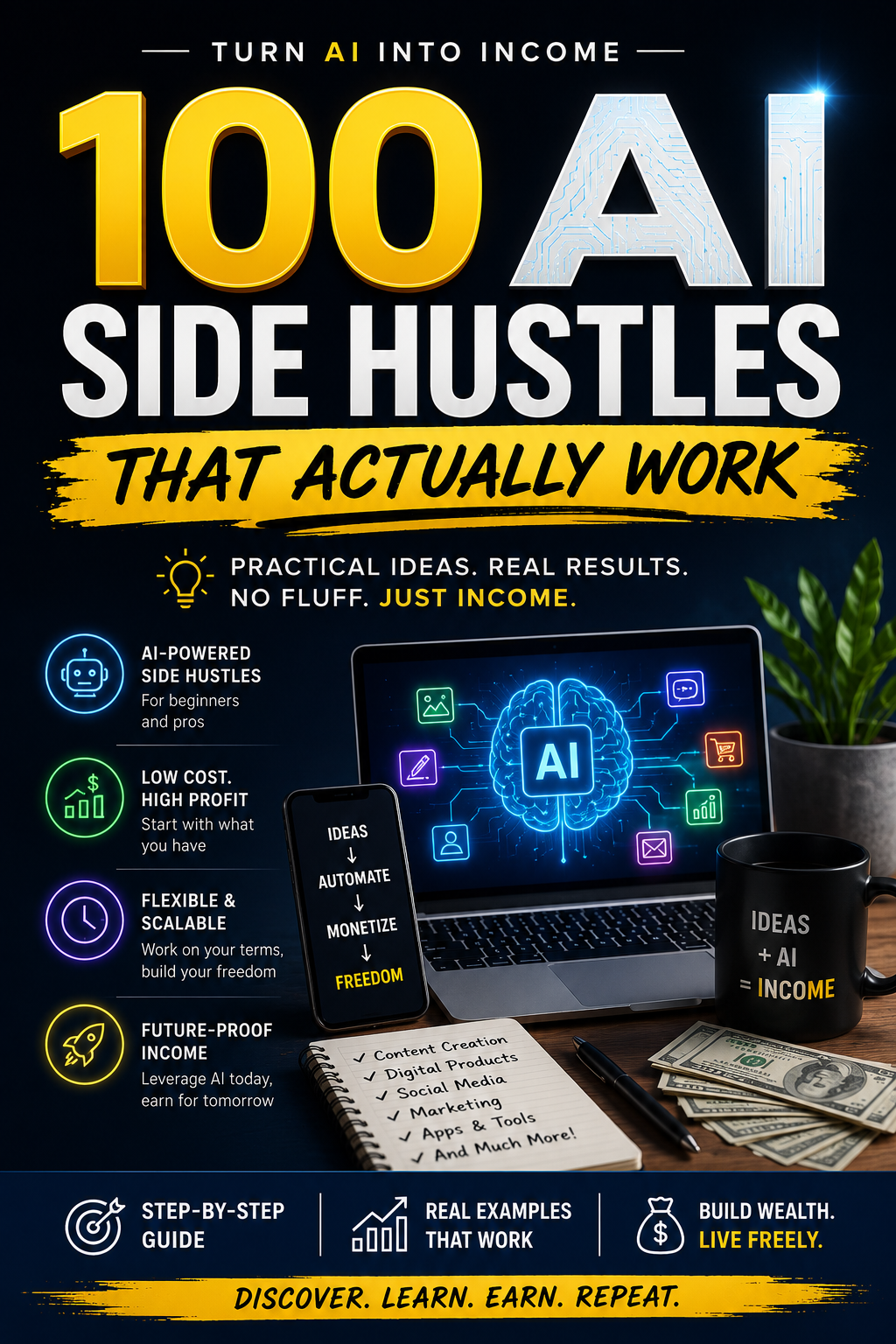 100 AI Side Hustles That Actually Work – Digital Guide