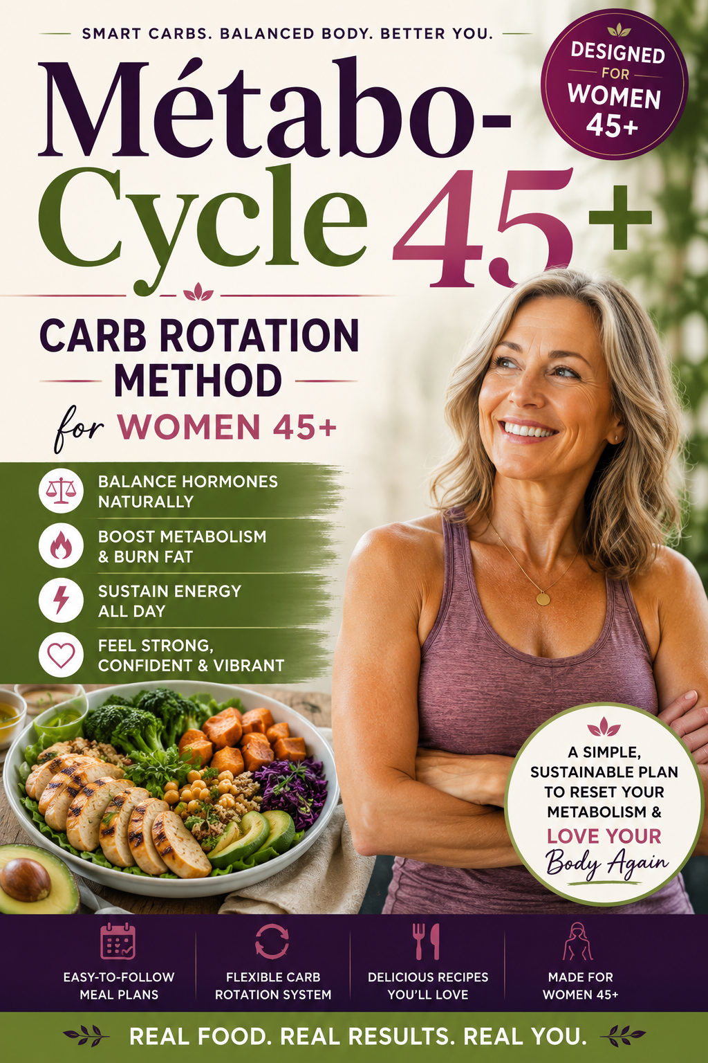 Métabo-Cycle 45: Carb Rotation & Metabolic Wellness Guide for Women 45+