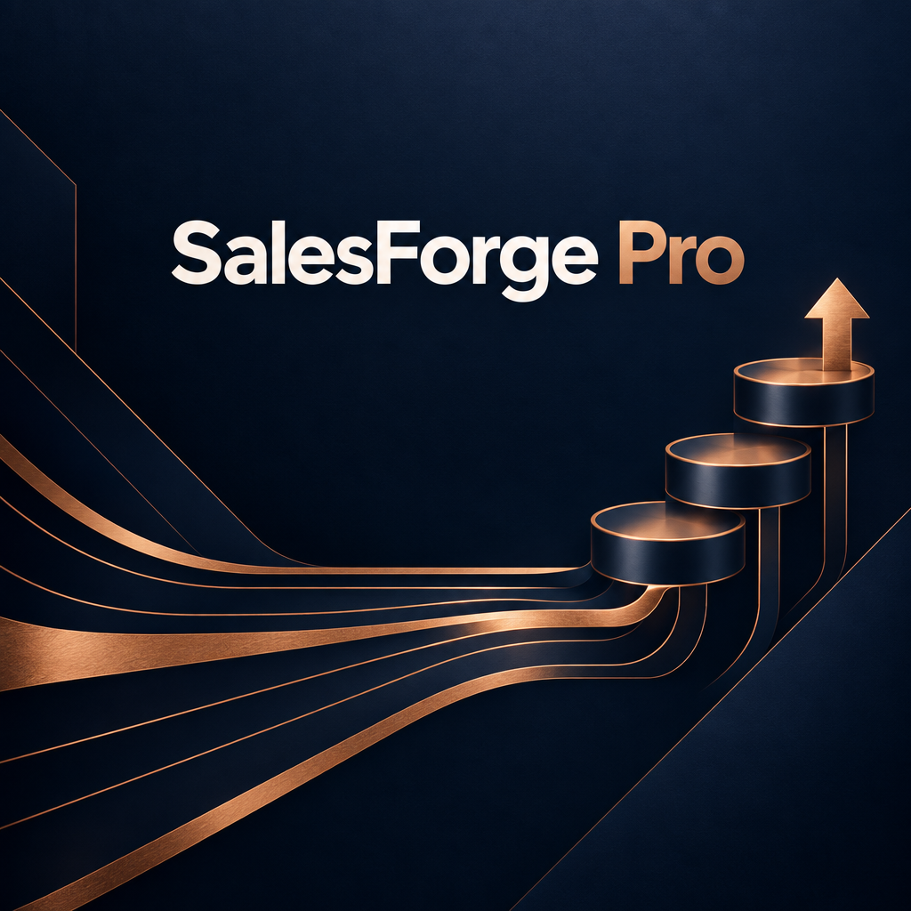 Navy and copper SalesForge Pro cover mockup
