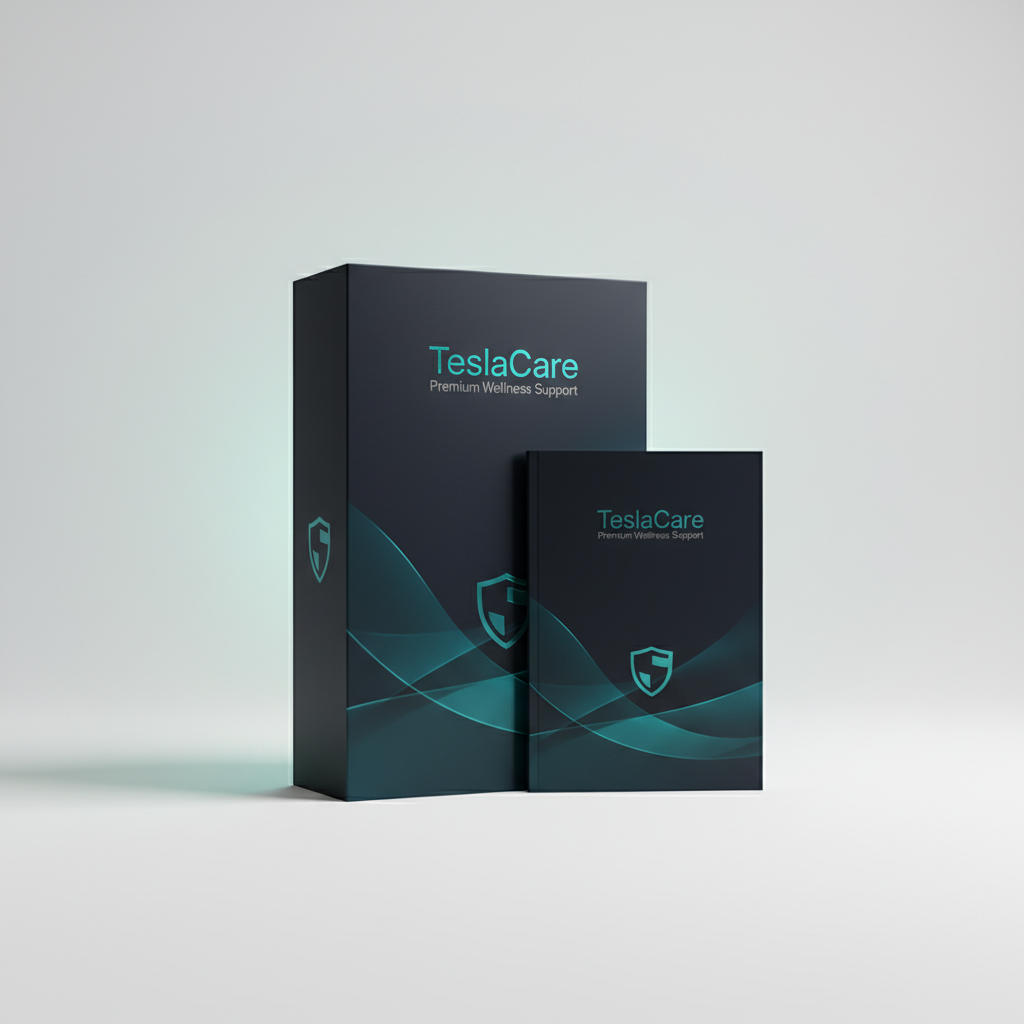 TeslaCare premium wellness product mockup