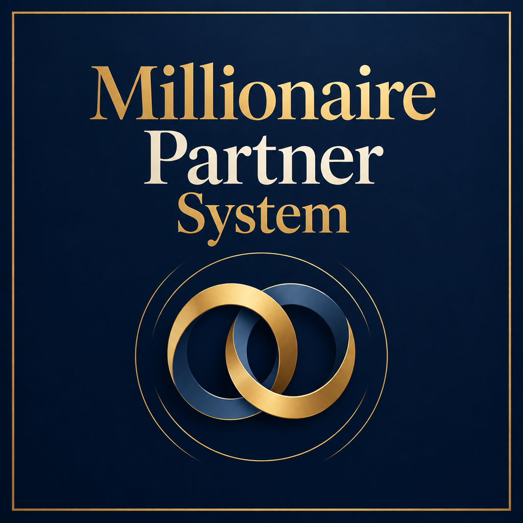 Navy and gold Millionaire Partner System cover mockup