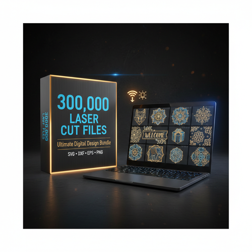 Professional 300,000 Laser Cut Files bundle cover